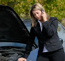 woman calling for help