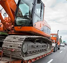 payloader on the road